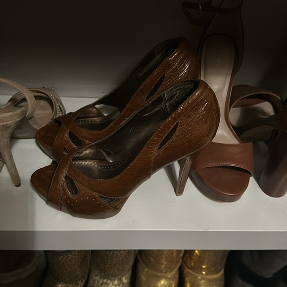 Very sexy open toe Cognac heel size 8.5 - Picture 2 of 4